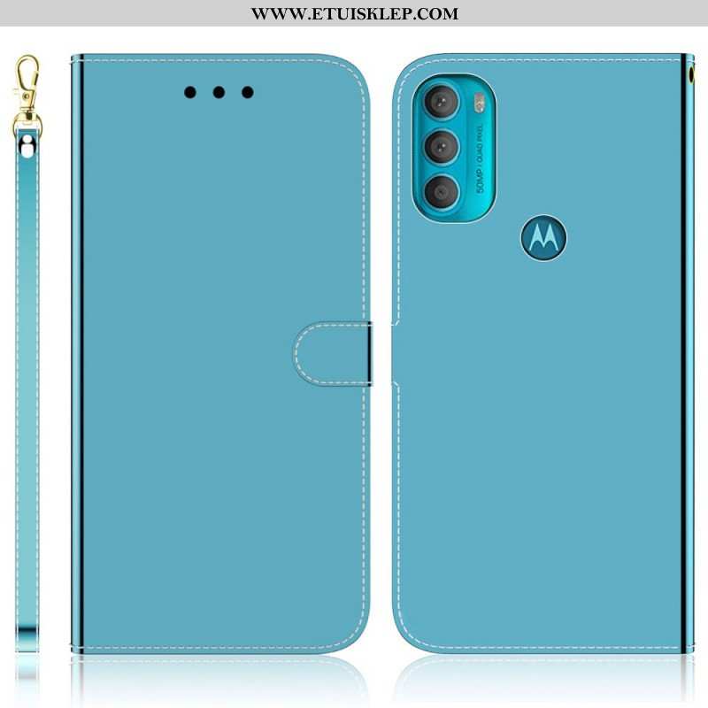 Etui Folio do Moto G71 5G Osłona Lusterka Ze Sztucznej Skóry